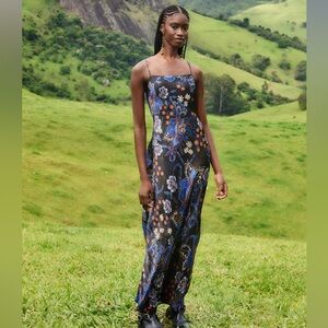 Farm Rio: Black Snakes Bouquet Lenzing™ Slip Maxi Dress